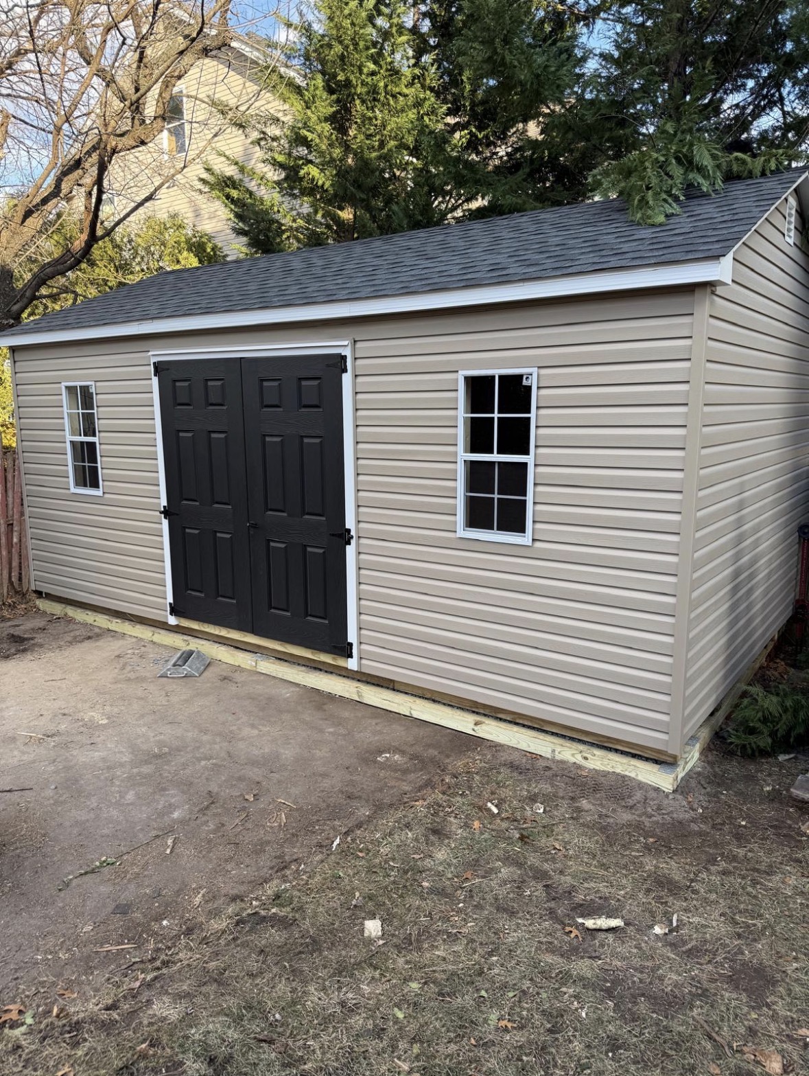 Beige Vinyl A-Frame in Backyard