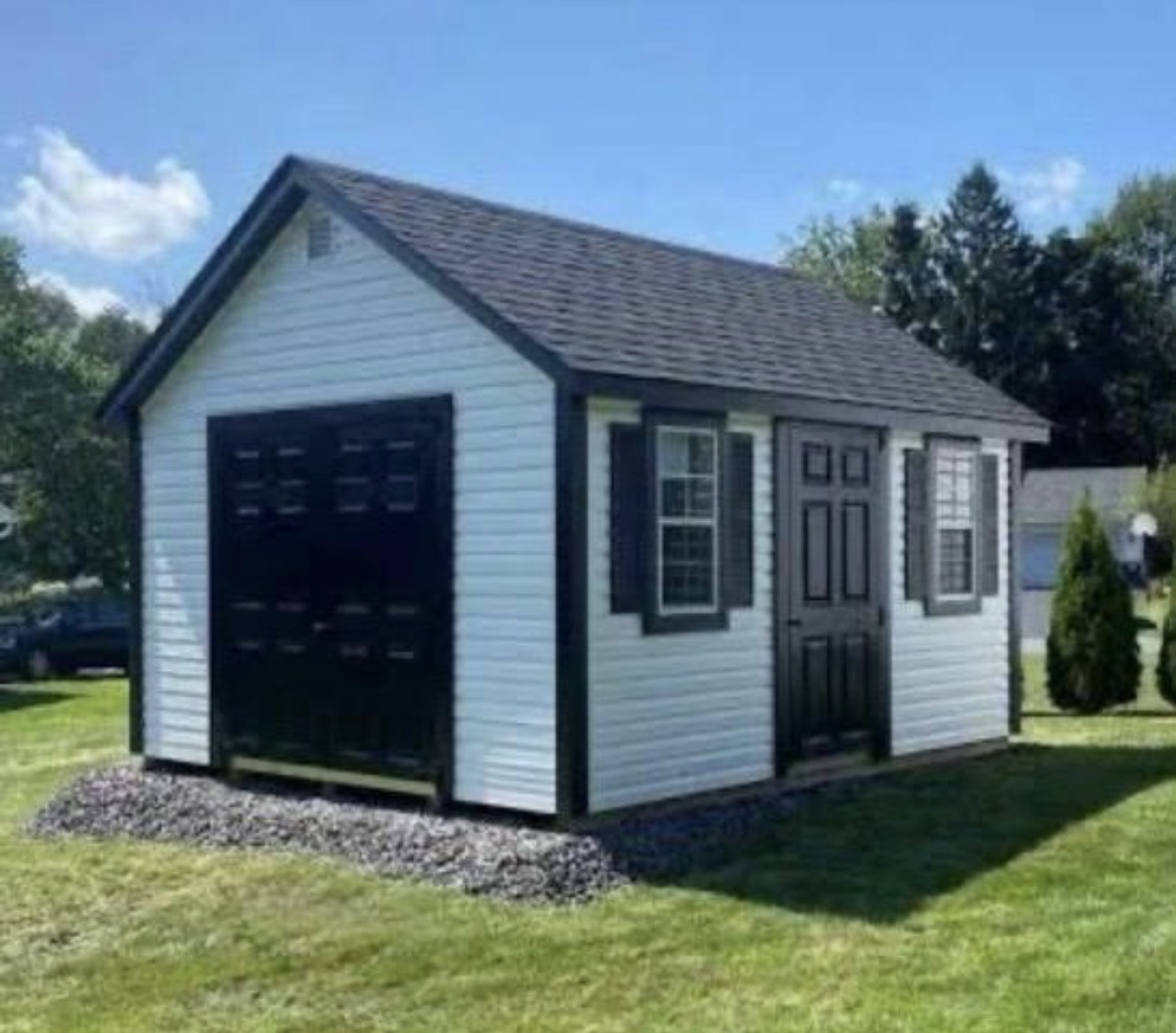 White Vinyl with Garage Door