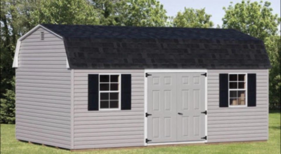 Beige Barn with Loft Windows