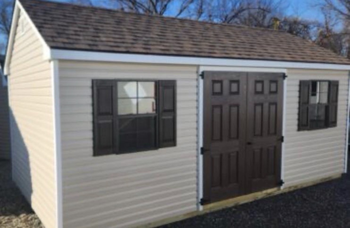 Wood A-Frame with Shutters