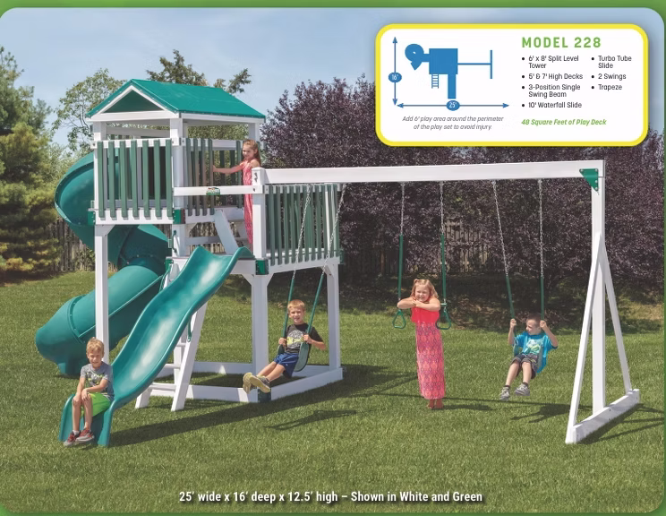 Custom vinyl swing set